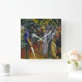 August Macke Zoological Garden I Quadratische Wanduhr (Zuhause)