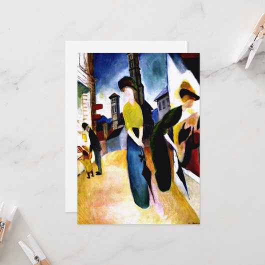 August Macke - Zwei Frauen vor einem Hat Shop Karte (Vorderseite/Rückseite Beispiel)