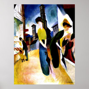 August Macke - Zwei Frauen vor einem Hat Shop Poster