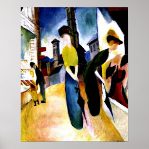 August Macke - Zwei Frauen vor einem Hutladen Poster