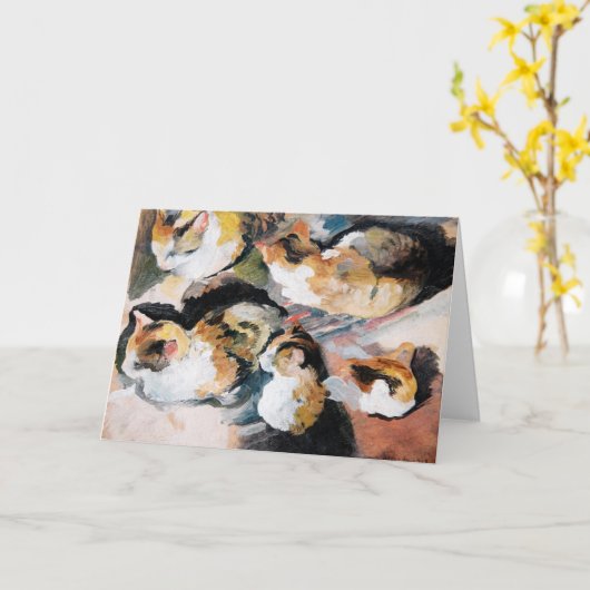 August Macke's Katzenstudien (Studie einer Katze) Karte (Gelbe Blume)