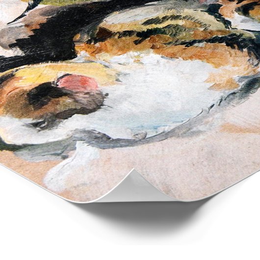 August Macke's Katzenstudien (Studie einer Katze)  Poster (Ecke)