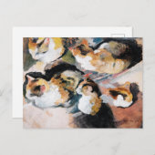 August Macke's Katzenstudien (Studie einer Katze) Postkarte (Vorne/Hinten)