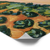 August-Makke-Malerei, Pflanzenfelder Poster (Ecke)