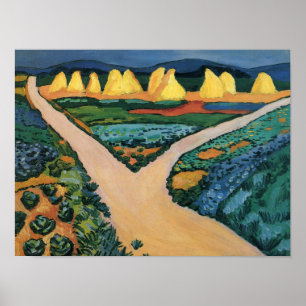 August-Makke-Malerei, Pflanzenfelder Poster