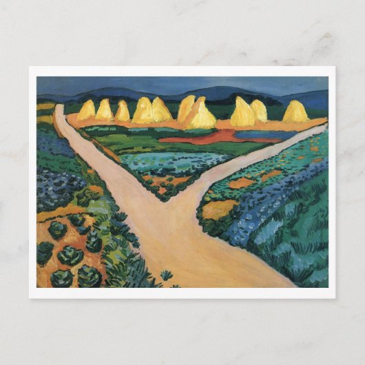 August Makke - Pflanzliche Felder 1911 Öl auf Lein Postkarte (Vorderseite)