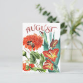 August Monat Blume Gladiolus & Poppy Extravagant Postkarte
