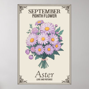 August Monat Blume Poster