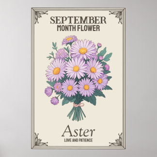 August Monat Blume Poster