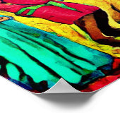 August Naive Folk Art Summer Celebration Poster (Ecke)