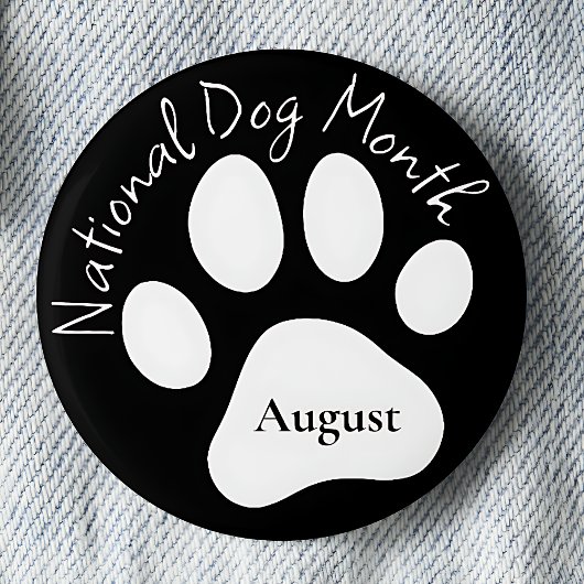 August National Dog Monat Button