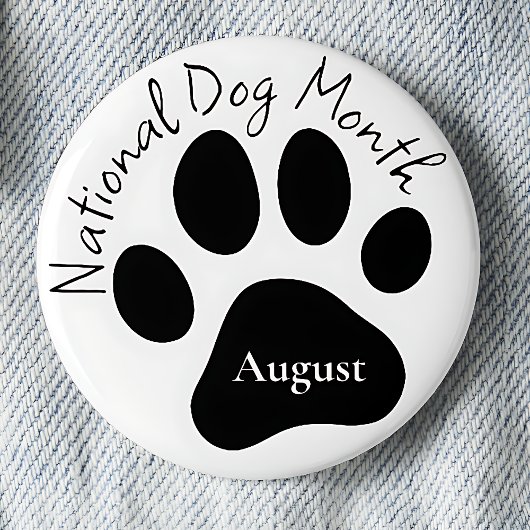 August National Dog Monat Button