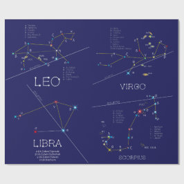 August - November Zodiakkonstellationen Geschenkpapier