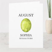  August Peridot Birthday Karte (Vorderseite)