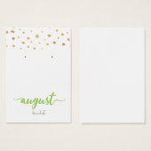 August Peridot Birthstone Earring Display Card (Vorne & Hinten)