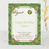 August Peridot Birthstone Grosser Geburtstag Karte (Gelbe Blume)