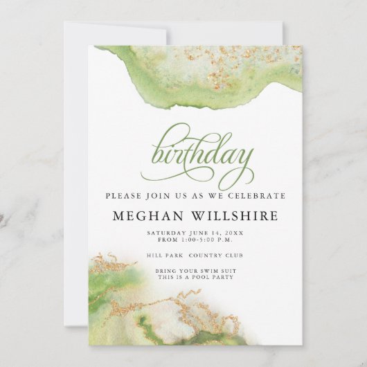 August Peridot Geode Einladung (Vorderseite)