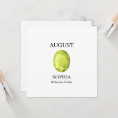  August Peridot Personalized Birthday Karte (Vorderseite/Rückseite Beispiel)