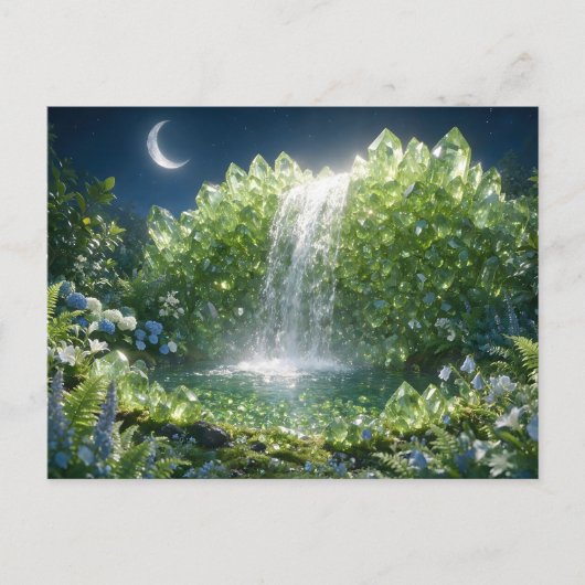 August Peridot Wasserfall Postkarte (Vorderseite)