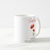 August Personalisierte Geburtshilfe Blume Kaffeetasse (VorderseiteRechts)