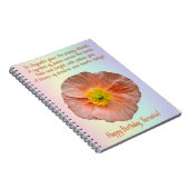 August Poppy Birth Blume Spiral Notebook Notizblock (Rechte Seite)