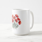 August Poppy Bloom - Personalisiertes Geburtstagsg Kaffeetasse (VorderseiteRechts)