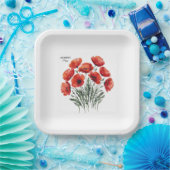 August Poppy Bloom - Personalisiertes Geburtstagsg Pappteller (Party)