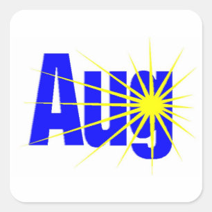 August Quadratischer Aufkleber