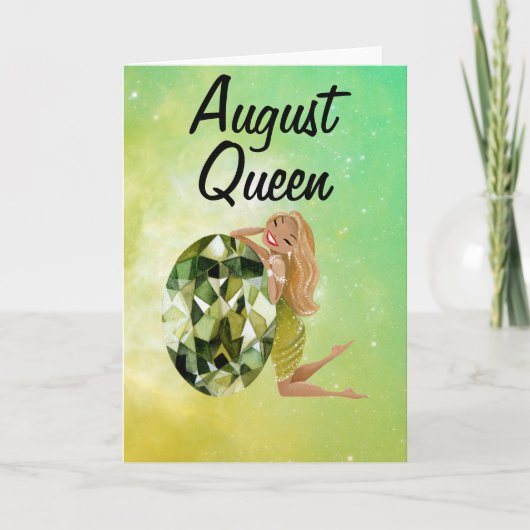 August Queen Birthday Card Karte (Vorderseite)