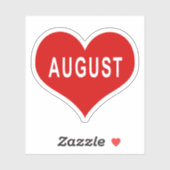 AUGUST Red Liebe Heart Vinyl Sticker (Blatt)