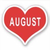 AUGUST Red Liebe Heart Vinyl Sticker (Vorderseite)