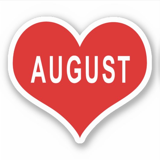AUGUST Red Liebe Heart Vinyl Sticker (Vorderseite)