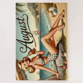 August Retro-Strand-Pin-Up-Mädchen-Vibes Puzzle (Vertikal)