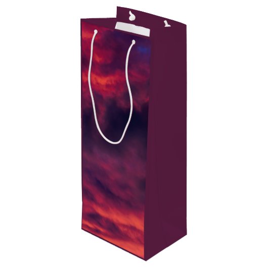 August rot geschenktüte für weinflaschen (Rückseite Schrägansicht)