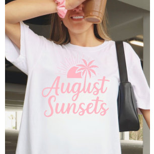 August-Sonnenuntergänge  Palme Sommer T-Shirt