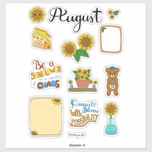 August sticker sheet - Late summer Glow (Blatt)