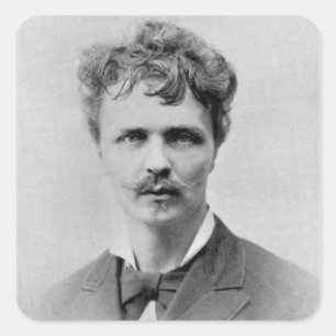 August Strindberg, am 1. Januar 1884 Quadratischer Aufkleber
