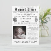 August Times Newborn Birth Ankündigung (Stehend Vorderseite)