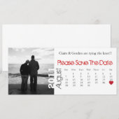 August - Weißer Kalender Save the Date (Vorne/Hinten)