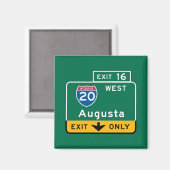 Augusta, GA Road Sign Magnet (Vorderseite/Rückseite)