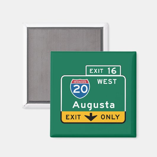 Augusta, GA Road Sign Magnet (Vorderseite/Rückseite)