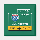 Augusta, GA Road Sign Magnet (Vorne)