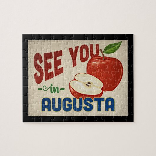 Augusta Georgia Apple - Vintage Travel Puzzle (Horizontal)