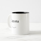 Augusta Georgia Black Schriftart Zweifarbige Tasse (Vorderseite Links)