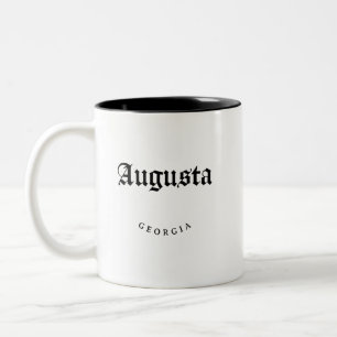 Augusta Georgia Black Schriftart Zweifarbige Tasse