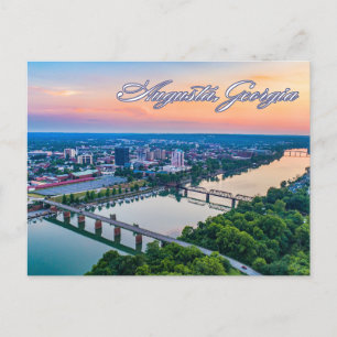 Augusta, Georgia Downtown View at Sunset Postkarte