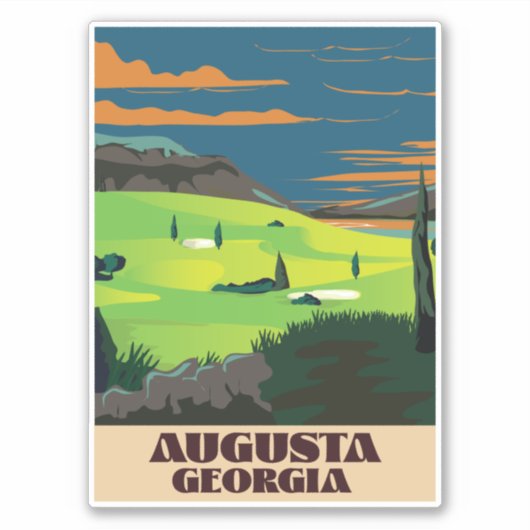 Augusta Georgia Golf Poster Aufkleber (Vorderseite)