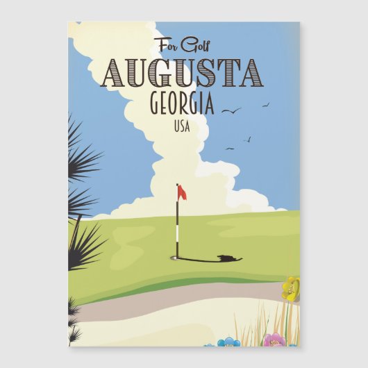 Augusta Georgia Golf Poster Magnetkarte (Vorderseite)