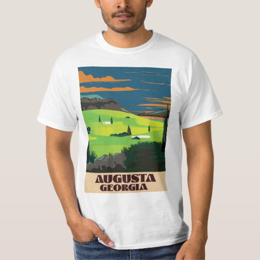 Augusta Georgia Golf Poster T-Shirt (Vorderseite)