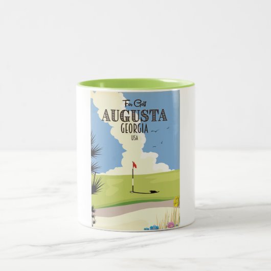 Augusta Georgia Golf Poster Zweifarbige Tasse (Mittel)